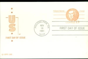 Tarjeta postal FDC 1981 - Scott # UX93 - House of Farnam Cachet UA - Imagen 1 de 1