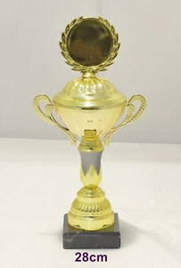 1 Pokal goldfarben  28 cm eischl. Beschriftung und Sport Emblem. - Bild 1 von 4