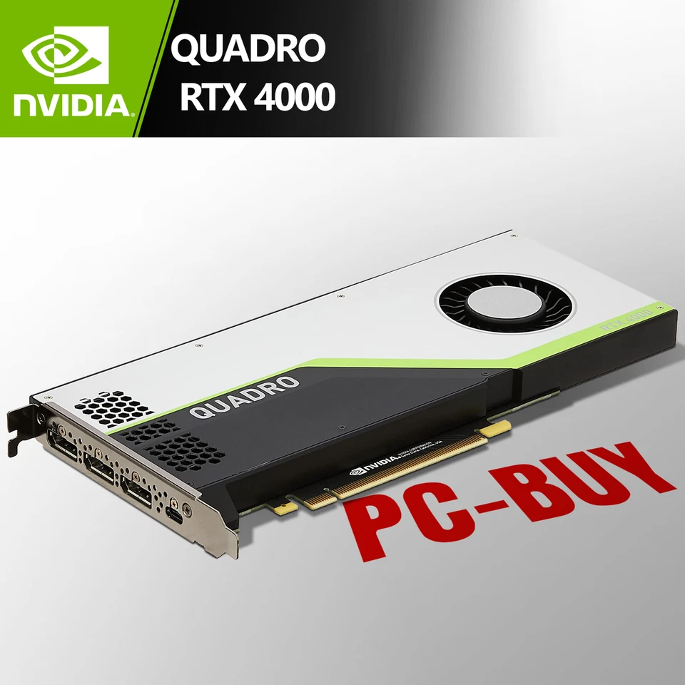 Nvidia Quadro RTX 4000 8GB GDDR6 VRAM Single Slot Workstation GPU | DP, USB-C - Image 1 of 1