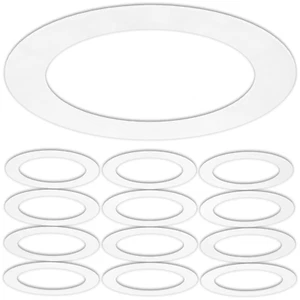 12 Pack Gloss White Goof Trim Ring for 6 Inch Recessed Can Lighting down Light - Picture 1 of 12