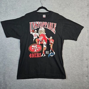 Vintage SF 49ers Joe Montana Unstoppable Graphic Single Stitch T-shirt Sz XL - Picture 1 of 9