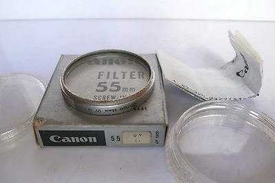 Canon Original 55mm Chrome UV 1x filter fr Rangefinder L39 lens Box Instructions - Image 1 of 2
