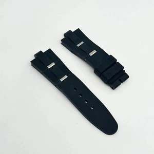 Bvlgari Diagono 7mm X 18mm Black Silicon Rubber Strap  - Picture 1 of 2