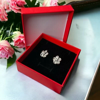 PRÓXIMO BRINCOS DE PRATA COM PINO DE DIAMANTE FLORES Presente Feminino por Qualquer Motivo - Imagem 1 de 4
