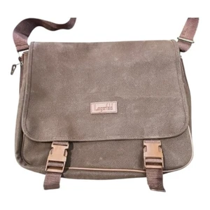 Lagerfeld Vintage Messenger Bag Brown Suede Buckle Flap Crossbody Shoulder Bag - Picture 1 of 11