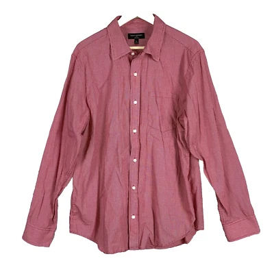 Banana Republic soft wash men button up shirt size XL 100% cotton red white - Image 1 of 4