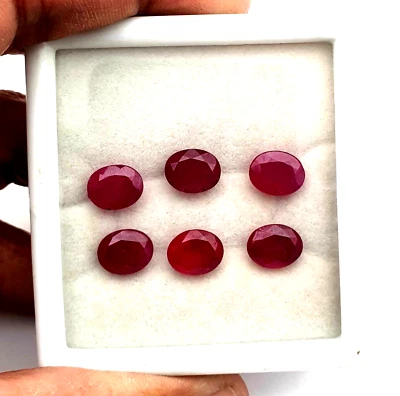 12 CT Natural Ruby Oval Cut Loose Gemstone Lot 3 Pcs 8X10 MM - Image 1 of 4