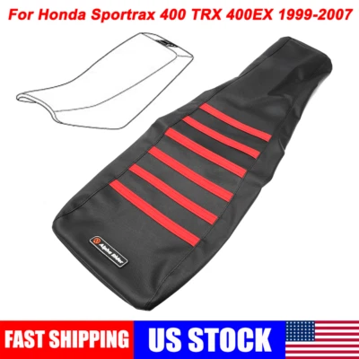 Cojín de funda de asiento antideslizante para Honda TRX 400EX TRX 400 EX 99-07 NERVADURAS NEGRAS/ROJAS Foto 1 de 4