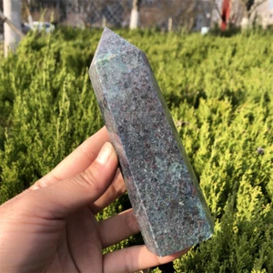 Varita de punta de cristal obelisco zoisita azul natural de 1,34 lb xa5886 - Imagen 1 de 13