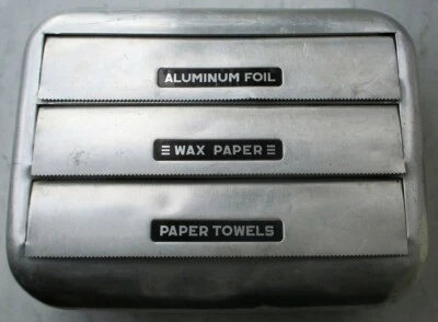 Art Deco 1940s Kitchen Aluminum Foil/Wax Paper/Towel Dispenser-SUPER, Wall-Mount - Image 1 of 4