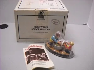Splish Splash Norman Rockwell's Age of Wonder Collection 1990 Kids Bathing Dog - Picture 1 of 9