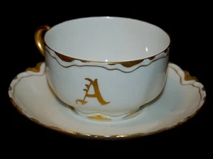 ANTIGUO Platillo Taza Porcelana LIMOGES Haviland Hecho en Francia 1905 Art Nouveau - Imagen 1 de 7