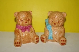 Theodore Country Teddy Bear Salt & Pepper Shaker Set 3.5" - Picture 1 of 3