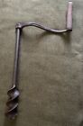 Antique Barn Beam Auger S-Handle Hand 2 1/2? Drill Primitive Farm  Stamped