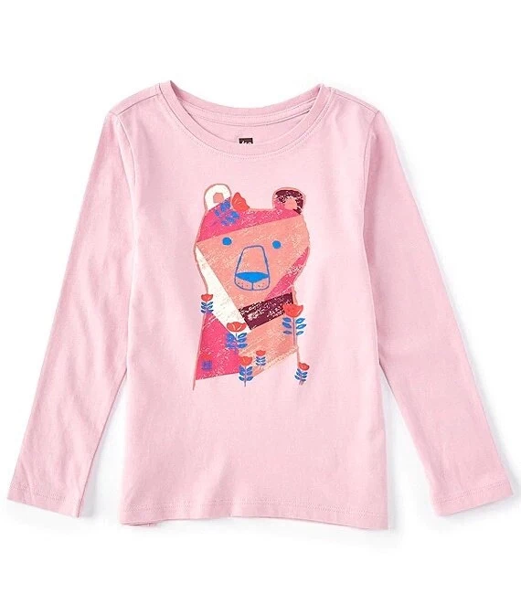 TEA COLLECTION Chilly Bear L/S Top - Mauve Mist -  NWT Girls 6 - Изображение 1 из 1