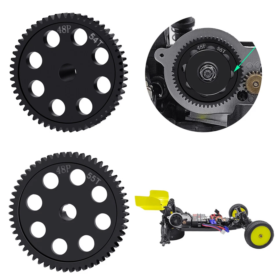 Zentrum Getriebe 54T/55T 0.5M Für 1/16 1/18 Losi 2WD Mini Drag Mini-T Mini B - Bild 1 von 4