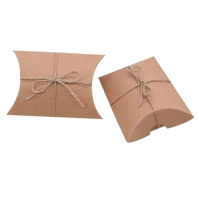 Geschenkbox Pillow Box Kraftpapier Schachtel Geschenkverpackung Schmuck Geld - Bild 1 von 2