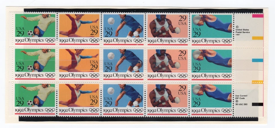Scott #2641a (2637-41) Summer Olympics Block of 15 Stamps - MNH - Image 1 of 1