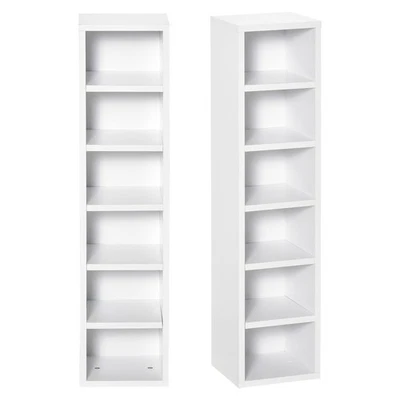 HOMCOM Set 2 Librerie Scaffale porta CD a 12 Ripiani in Legno Bianco - Immagine 1 di 4