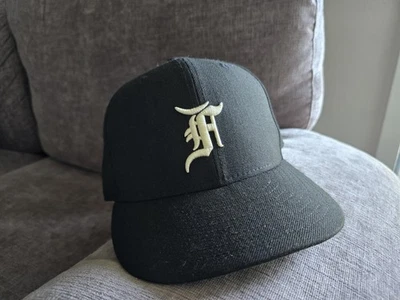 FOG Fear Of God New Era 100% Wool 5950 Essentials Hat Fitted 7 1/8 Black FW21 - Image 1 of 4