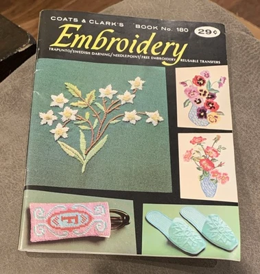 Vtg Coats and Clarks Embroidery Needlepoint Embroidery Transfers Book #180 - Image 1 of 4