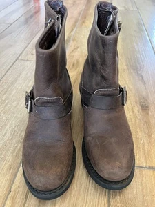 Vintage Frye Engineer Boots Womens 5.5 M Leather USA Motorcycle Biker Oil Resist - Picture 1 of 9
