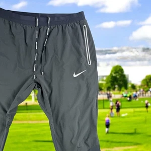 Nike Running Pants Men XL Black Dri Fit Athletic Reflective Zip Pockets Gym Hike - Picture 1 of 13
