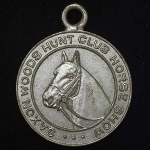 White Plains, New York Saxon Woods Hunt Club Horse Show Uniface Medal 23mm - Picture 1 of 2