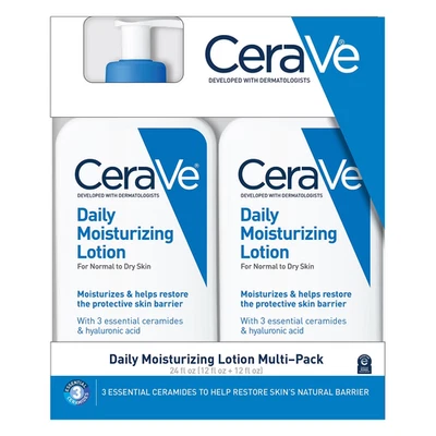 Loción hidratante diaria CeraVe, piel normal a seca, 12 fl. oz., 2 pk. Foto 1 de 4