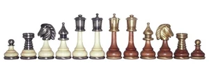 Italfama Brass & Wood Chess Pieces, Gold/Silver Plated, King 9cm Made in Italy - Picture 1 of 1