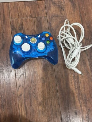 Microsoft Xbox 360 Controller Blue Wired Rock Candy (Tested) Working - Image 1 of 3
