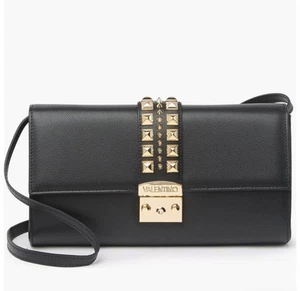 Mario Valentino Cocotte Palmellato Black Leather Shoulder Crossbody Clutch Bag - Picture 1 of 16