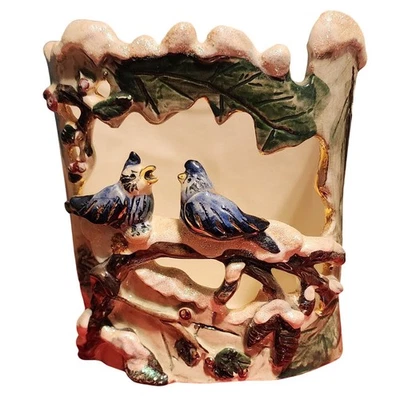 Jarrón jardinera Blue Sky Corp brezo mina dorada pájaros rama decoración 2000 Foto 1 de 4
