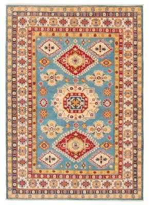 Tapete de área tradicional vintage oriental feito à mão 5'0" x 7'1" lã - Imagem 1 de 4