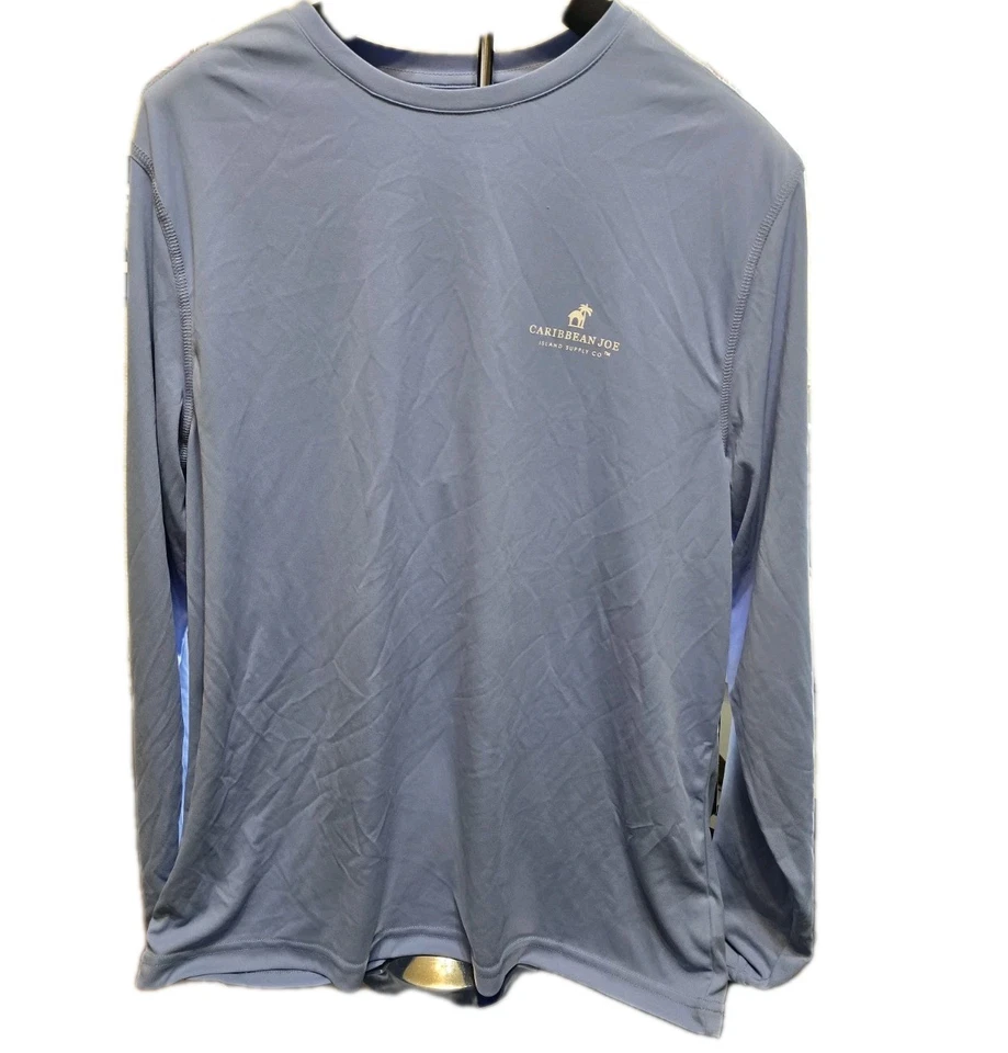 NUEVA Camiseta Para Hombres Caribbean Joe Pez Azul Manga Larga Mediana UPF 50 Mecha de Humedad Foto 1 de 4