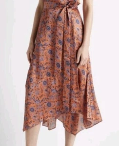 Club Monaco Printed Wrap Dress Robe Sleeveless Size 4 - Picture 1 of 17