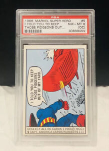 1966 Marvel Superheroes Donruss #5 Card PSA 8 Captain America , 1st Marvel Set