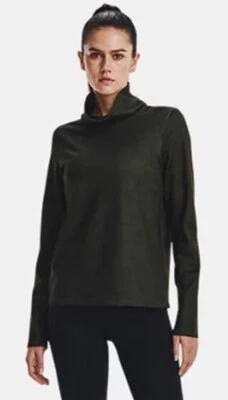 Camiseta Under Armour Mujer M UA Clima Frío Cuello Embudo Barroco Verde Exterior Foto 1 de 4