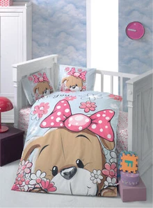 Baby Bettwäsche Set**Hundebaby**100x135 Bettbezug Laken Kissen Kinderbettwäsche - Bild 1 von 1