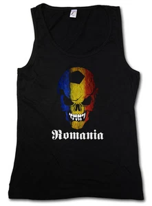CLASSIC ROMANIA FOOTBALL SOCCER SKULL TANK TOP GYM VEST - Fußball Fan Hooligan - Bild 1 von 2