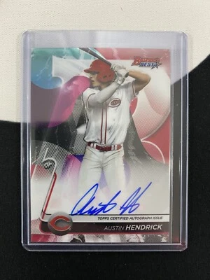 2020 Bowman’s Best AUSTIN HENDRICK On Card Auto - Cincinnati Reds - Image 1 of 2