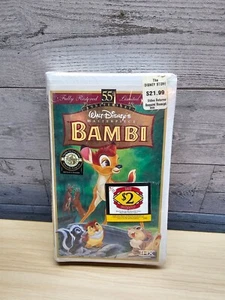 DISNEY BAMBI 55TH ANNIVERSARY MASTERPIECE SEALED VHS - SOME CLAMSHELL DAMAGE - Picture 1 of 7