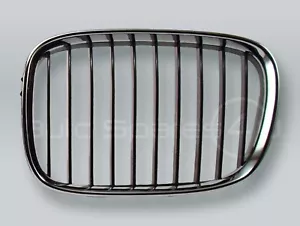 Chrome/Black Front Hood Grille LEFT fits 1996-2000 BMW 5-Series E39 - Picture 1 of 2