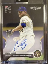 2021 Corbin Burnes Milwaukee Brewers TOPPS NOW Postseason PS-28A  AUTO 64/99