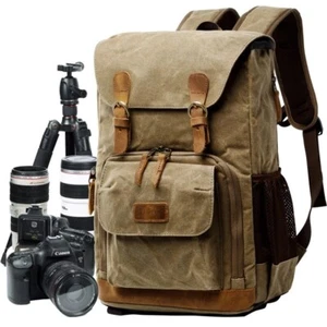 Batik Camera Backpack Canvas Waterproof Photography Bag for Fujifilm Nikon Canon - Picture 1 of 13