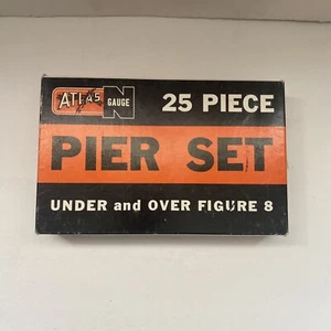 ATLAS N Gauge #2541 vintage Gray PLASTIC 25 PIECE PIER SET Made in USA C-7 OB - Picture 1 of 4