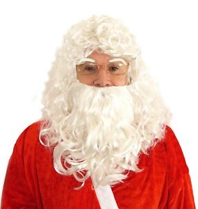 Father Christmas Santa Wig & Beard Adult Costume Xmas Festive Outfit Accessory 