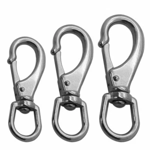 Schnapphaken Wirbelauge Edelstahl V4A Rostfrei Augwirbelhaken Wirbel Karabiner - Imagen 1 de 4