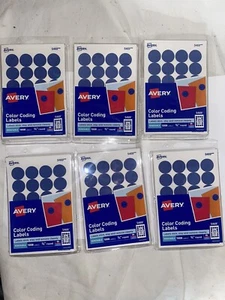 Lot Of (6) Avery Color Coding Labels #5469 Blue 1008 (6048) Count - Picture 1 of 9