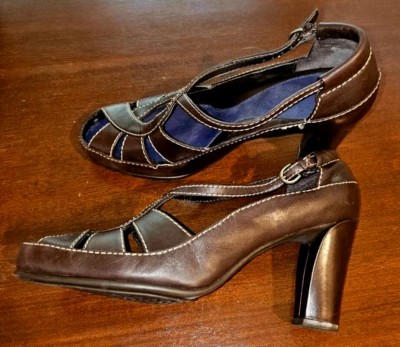 Zapatos de mujer Aerosoles Flow Away de cuero marrón talla 8 1/2 usados una vez Foto 1 de 4